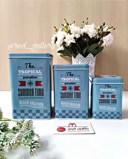 بانکه فلزی مکعب مربع آبی تروپیکال