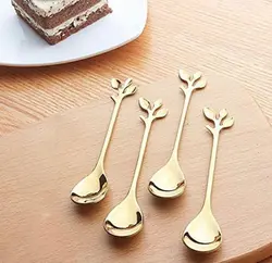 قاشق چنگال و کارد برگ طلایی