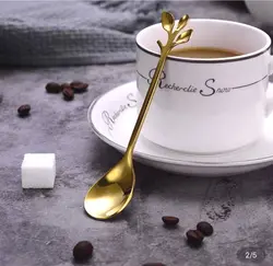 قاشق چنگال و کارد برگ طلایی