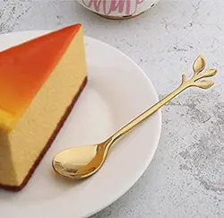 قاشق چنگال و کارد برگ طلایی