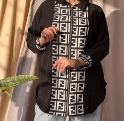 شومیز زیپی طرح دار