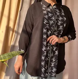 شومیز زیپی طرح دار