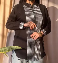 شومیز زیپی طرح دار