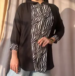 شومیز زیپی طرح دار