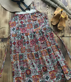 پیراهن یقه توری