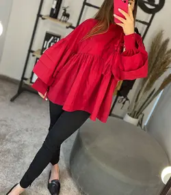 شومیز یقه چین دار