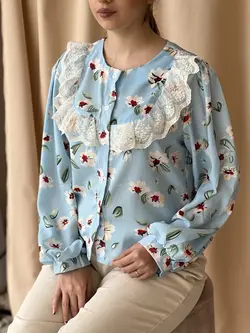 شومیز گل گلی یقه چینی - فروشگاه آنلاین گیوا