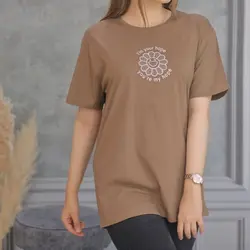 تیشرت لانگ گل نگین کاری