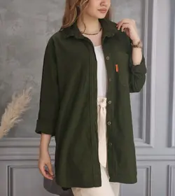 مانتو کتان ساده رنگی