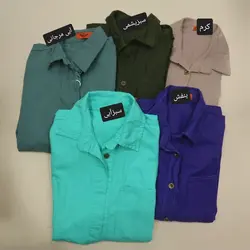 مانتو کتان ساده رنگی