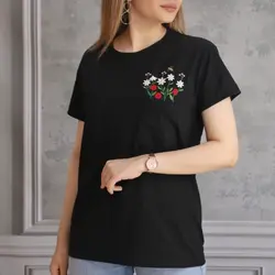 تیشرت گلدوزی گل و زنبور