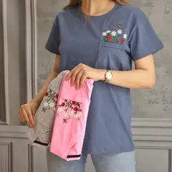 تیشرت گلدوزی گل و زنبور