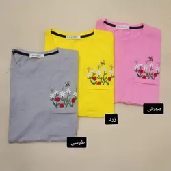 تیشرت گلدوزی گل و زنبور
