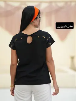 تیشرت تم مشکی پشت گره ای