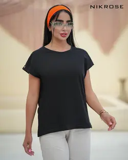 تیشرت تم مشکی پشت گره ای