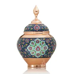 ظرف پذیرایی سیبی مس و پرداز میراث سایز 3 کد mp 023