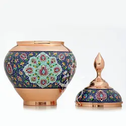ظرف پذیرایی سیبی مس و پرداز میراث سایز 3 کد mp 023