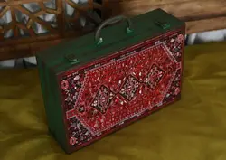 چمدان چوبی طرح گلیم
