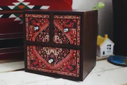مینی کمد چوبی طرح گلیم
