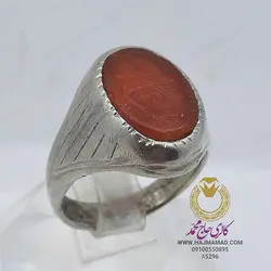 انگشتر عقیق خطی کهنه - انگشتر عقیق خط چپ طغری | گالری حاج محمد