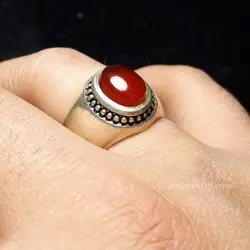 انگشتر عقیق تراش دار