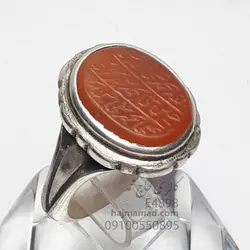 انگشتر عقیق خطی کهنه