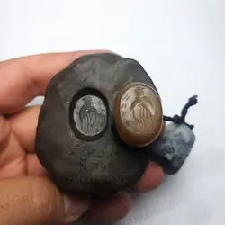 مهره عقیق جزع نشان کهنه قدیمی | خرید نشان کهنه کلکسیونی | گالری حاج محمد