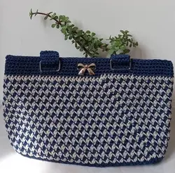 کیف مکرومه دورنگ-کد 118