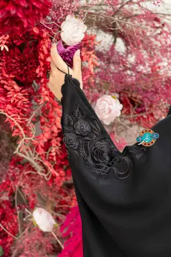 چادر عربی گلدوزی مدل بنفشه
