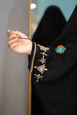 چادر جده جواهر دوزی مدل هدیه طلایی