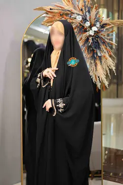 چادر جده جواهر دوزی مدل هدیه طلایی