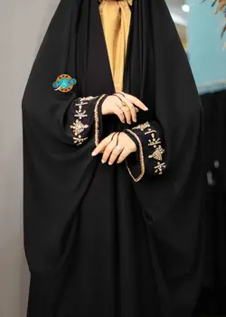 چادر جده جواهر دوزی مدل هدیه طلایی