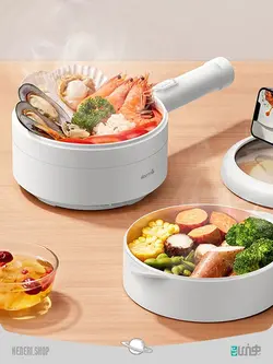 ماهیتابه و بخارپز برقی شیائومی مدل Xiaomi electric frying pan and steamer Deerma DEM-DG15 - فروشگاه هنری شاپ | Heneri.shop