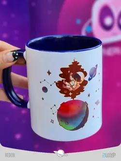 ماگ چاپی طرح سیاره هنری مدل فضانورد خلسه heneri planet mug