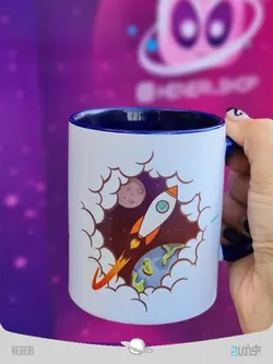 ماگ چاپی طرح سیاره هنری مدل فضانورد خلسه heneri planet mug