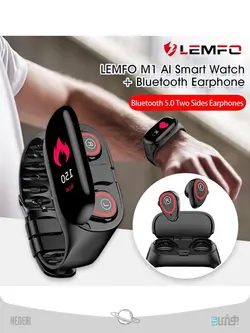 ساعت هوشمند AI با مانیتور ضربان قلب و هدفون بلوتوث وایرلس Smart Watch Lemfo m1 Built-in TWS Wireless BluetoothLEMFO M1