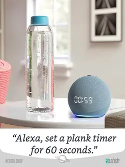 اسپیکر هوشمند با الکسا و ساعت Smart speaker with clock and Alexa echo dot