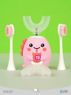 مسواک برقی U شکل کودکان 360 درجه Children's U-shaped electric toothbrush 360 degrees