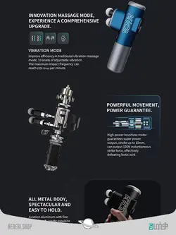 مینی ماساژور تفنگی KICA 3 دو سر با فرکانس بالا KICA 3 mini massager with two high frequency heads