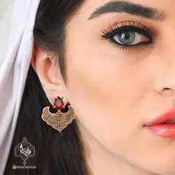 گوشواره برنجی شمسه قلمزنی