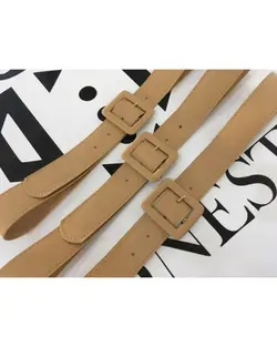 کمربند زنانه کرمی مدل سگک مستطیلی کد122