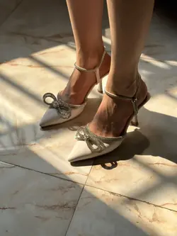 کفش زنانه مجلسی سفید کد 314 - هوگه دیزاین