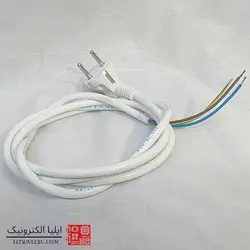 کابل برق دو شاخه چپقی ارت دار 0.75×3 طول ۱۸۰ سانتیمتر استاندارد - ایلیا الکترونیک