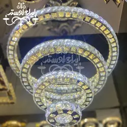 لوستر مدرن 4 حلقه سه طرف کریستال