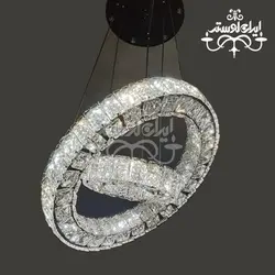 لوستر مدرن 40/20 سه طرف کریستال استیل