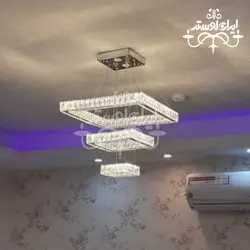 لوستر مدرن کریستالی 50/30/15 مربع