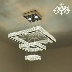 لوستر مدرن کریستالی 50/30/15 مربع
