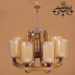 لوستر چوبی تابان 8 شاخه