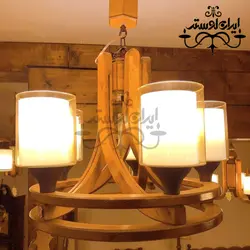 لوستر چوبی پیچک 5 شاخه