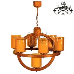 لوستر چوبی رومن هفت شعله دارکار